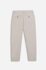 PANTALONE CHINO CON PENCES GRIGIO CHIARO