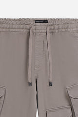 PANTALONE JOGGER CON TASCONI TORTORA