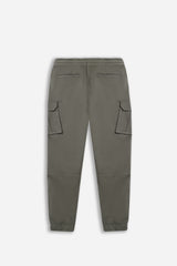 PANTALONE JOGGER CON TASCONI VERDE MILITARE