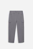 PANTALONE CON TASCONI ED ELASTICO IN VITA GRIGIO MEDIO - Sonnybono