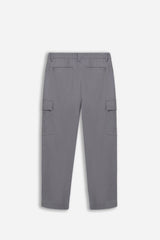 PANTALONE CON TASCONI ED ELASTICO IN VITA GRIGIO MEDIO