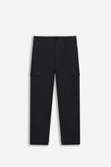 PANTALONE CON TASCONI ED ELASTICO IN VITA NERO