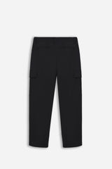 PANTALONE CON TASCONI ED ELASTICO IN VITA NERO