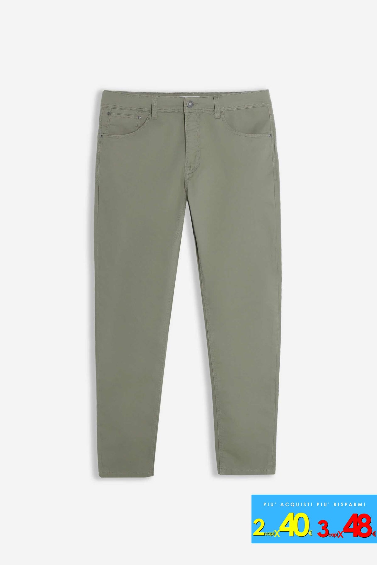 PANTALONE 5 TASCHE BASIC KAKI