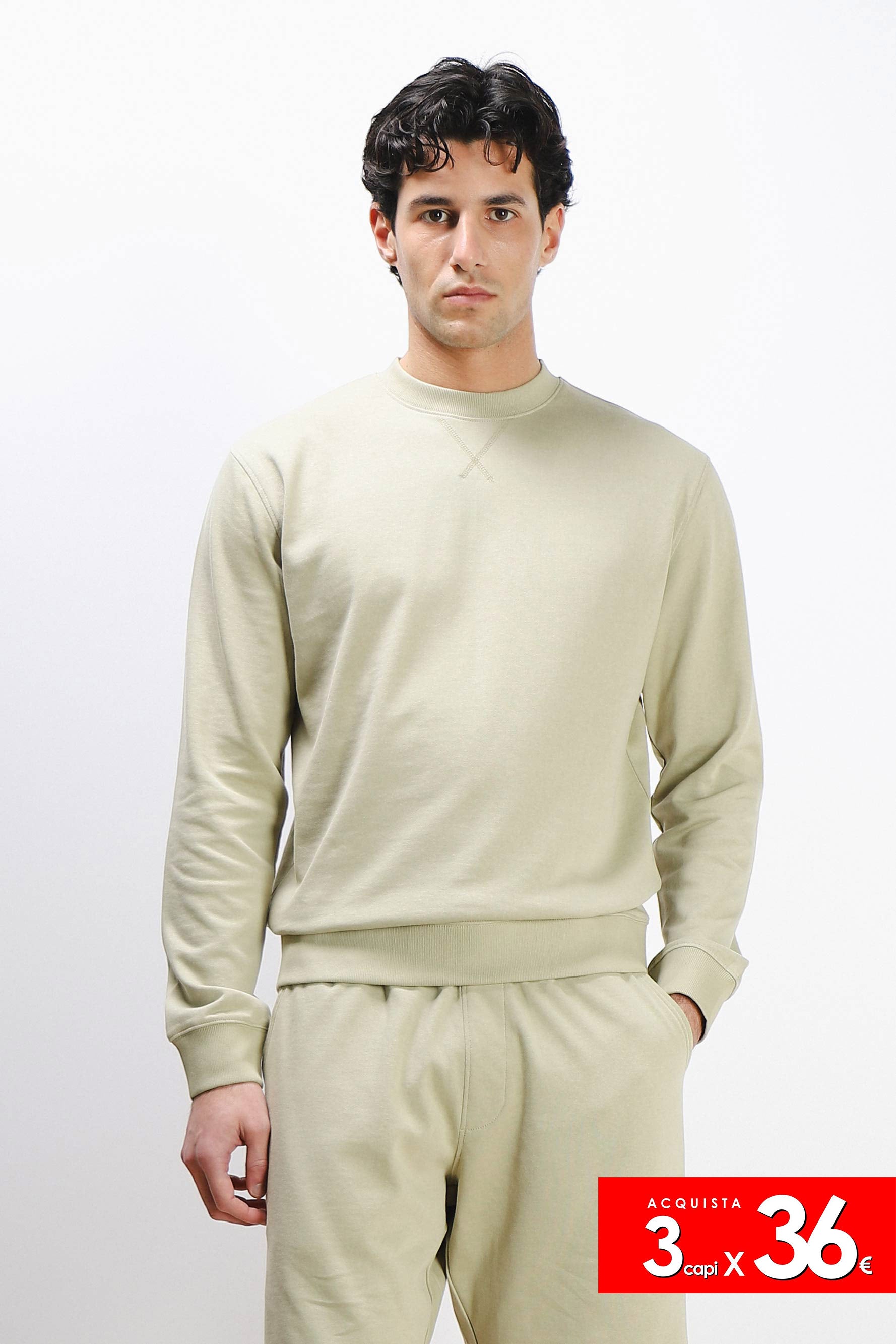FELPA GIROCOLLO BASIC KAKI