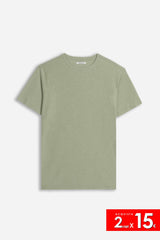 T-SHIRT GIROCOLLO SLUB KAKI