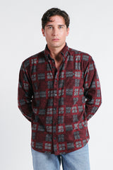 CAMICIA IN PILE STAMPATA F BORDEAUX