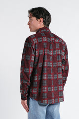 CAMICIA IN PILE STAMPATA F BORDEAUX