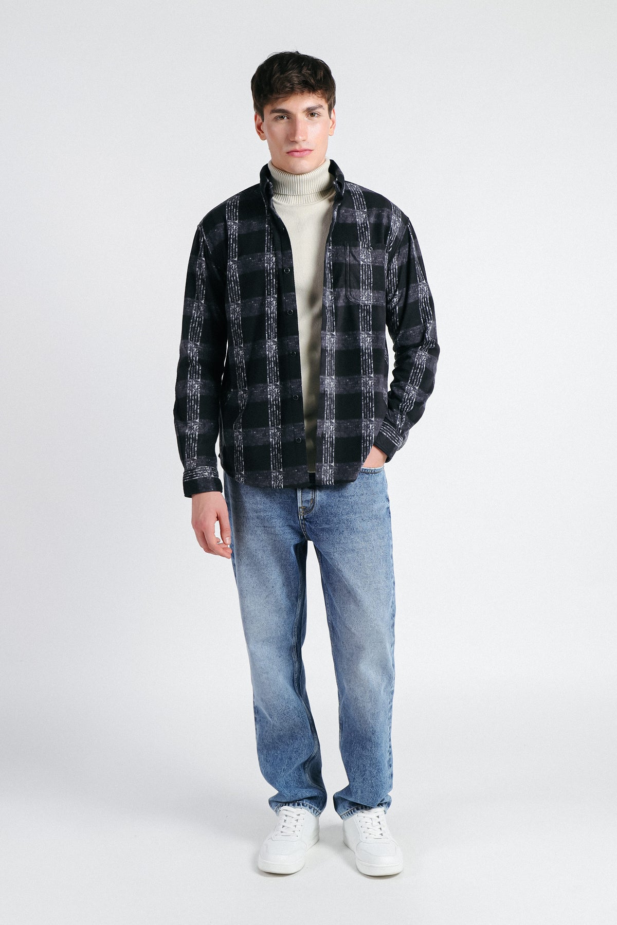 CAMICIA IN PILE FANTASIA NERO