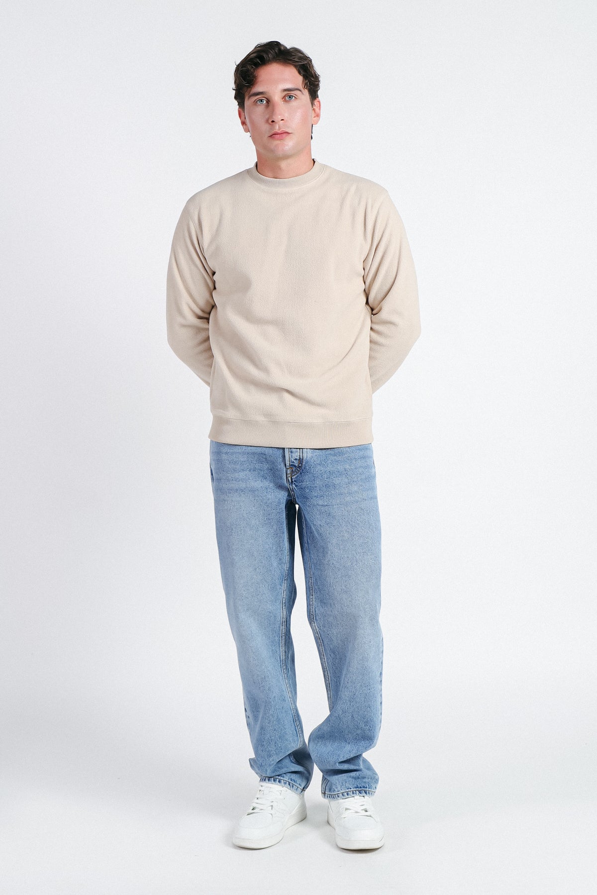 FELPA GIROCOLLO IN PILE BEIGE CHIARO