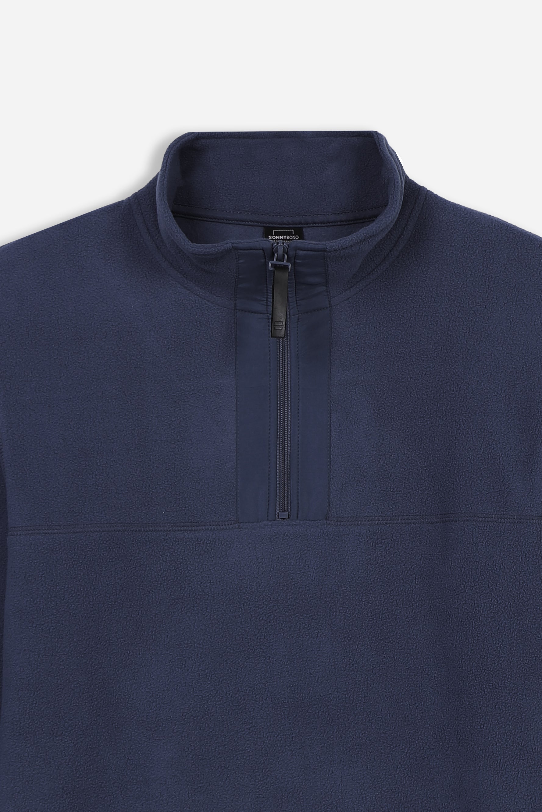 FELPA MEZZA ZIP IN PILE BLEU - Sonnybono