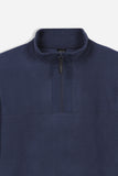 FELPA MEZZA ZIP IN PILE BLEU - Sonnybono
