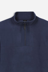 FELPA MEZZA ZIP IN PILE BLEU - Sonnybono