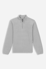 FELPA MEZZA ZIP IN PILE GRIGIO - Sonnybono