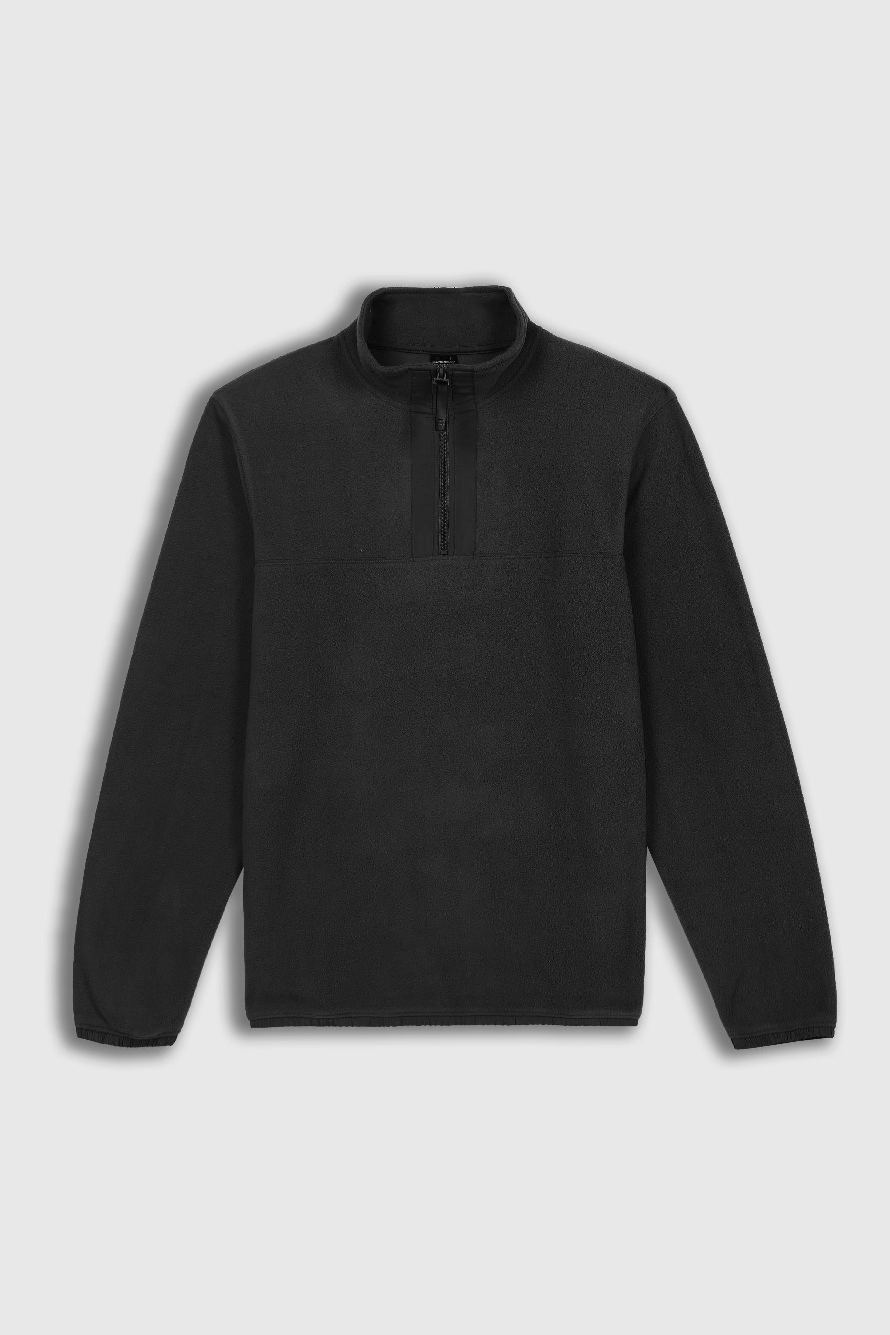 FELPA MEZZA ZIP IN PILE NERO - Sonnybono