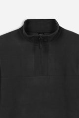 FELPA MEZZA ZIP IN PILE NERO - Sonnybono