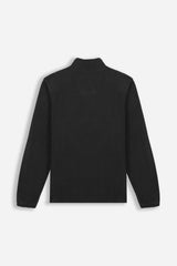 FELPA MEZZA ZIP IN PILE NERO - Sonnybono