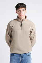 FELPA MEZZA ZIP IN PILE TORTORA - Sonnybono