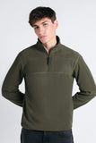 FELPA MEZZA ZIP IN PILE VERDE MILITARE - Sonnybono