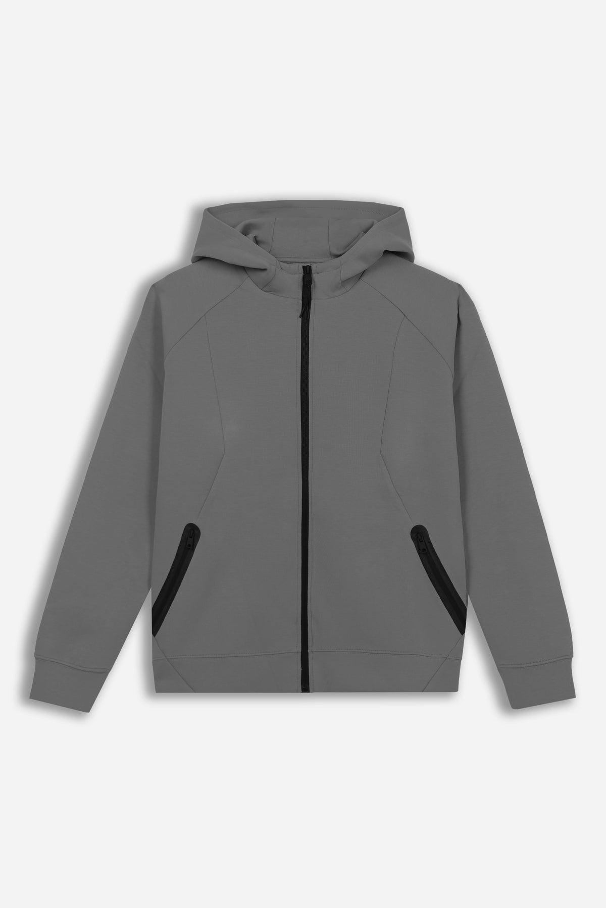 FELPA CON CAPPUCCIO E TASCHE GRIGIO SCURO