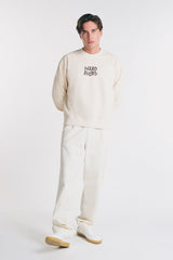 FELPA GIROCOLLO ACID WASH BEIGE CHIARO