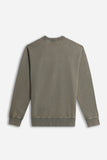 FELPA GIROCOLLO ACID WASH VERDE MILITARE - Sonnybono