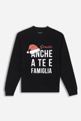 FELPA NATALIZIA IN PILE NERO