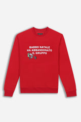 FELPA NATALIZIA IN PILE ROSSO