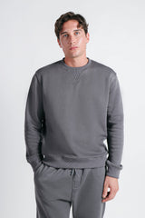 FELPA GIROCOLLO BASIC GRIGIO SCURO