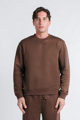 FELPA GIROCOLLO BASIC MARRONE