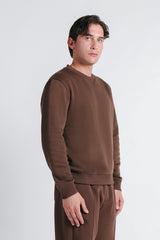 FELPA GIROCOLLO BASIC MARRONE