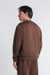 FELPA GIROCOLLO BASIC MARRONE