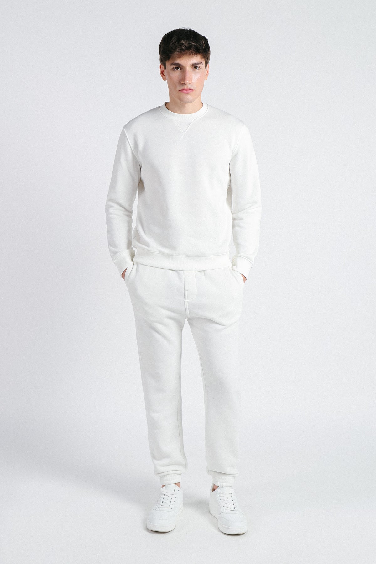 FELPA GIROCOLLO BASIC PANNA
