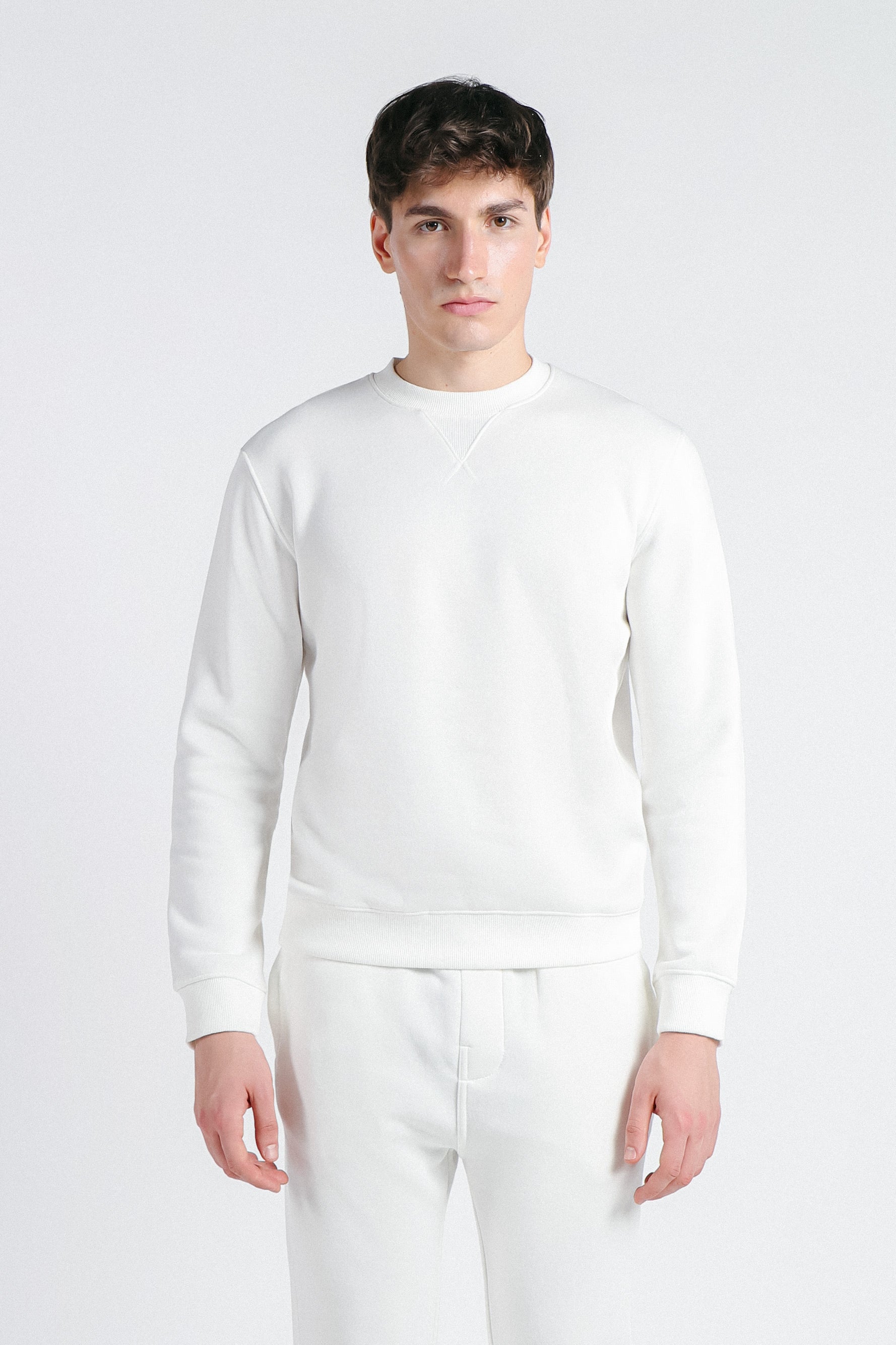 FELPA GIROCOLLO BASIC PANNA