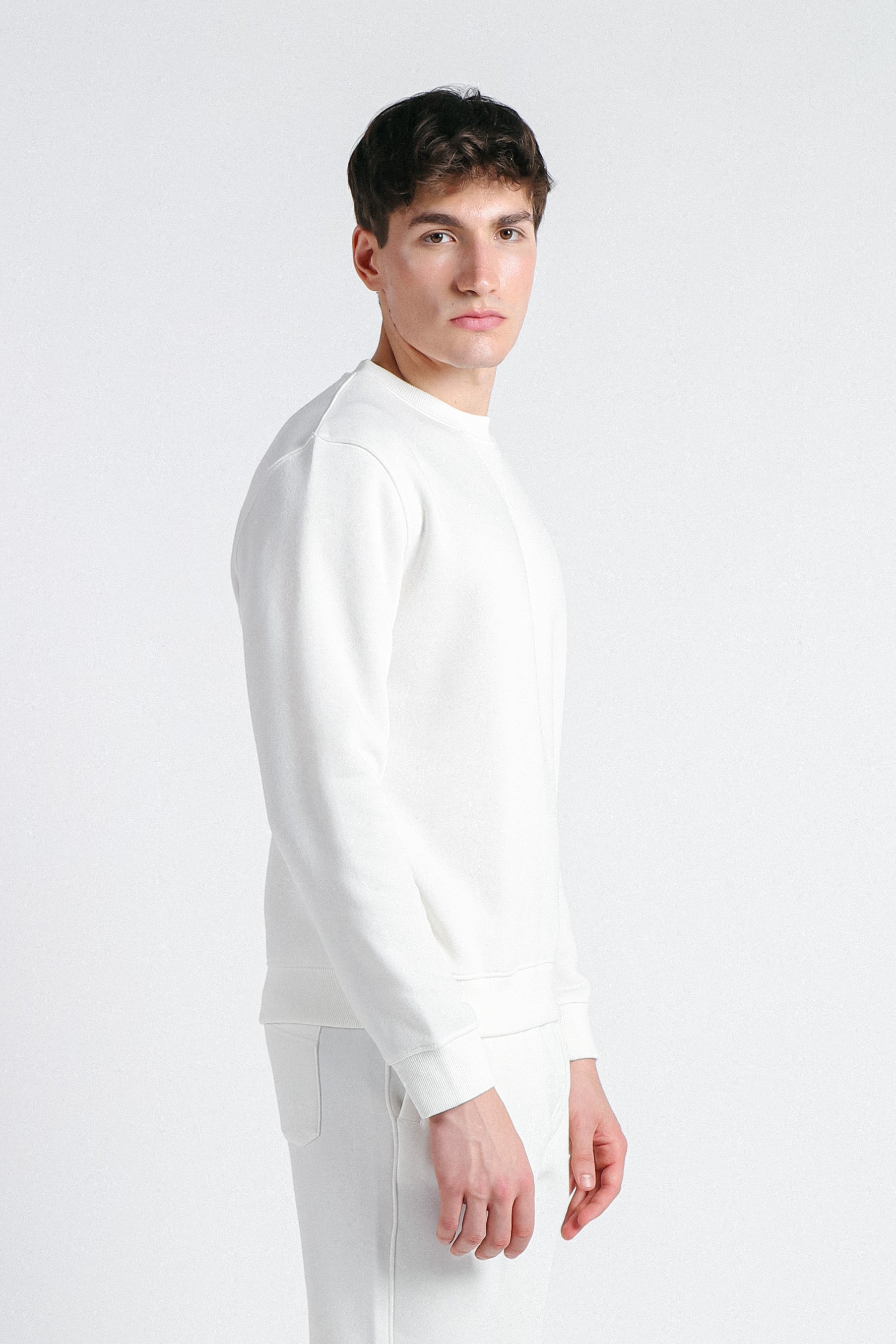 FELPA GIROCOLLO BASIC PANNA