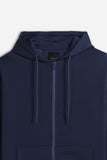 FELPA FULL ZIP CON CAPPUCCIO BASIC BLEU - Sonnybono