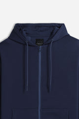 FELPA FULL ZIP CON CAPPUCCIO BASIC BLEU