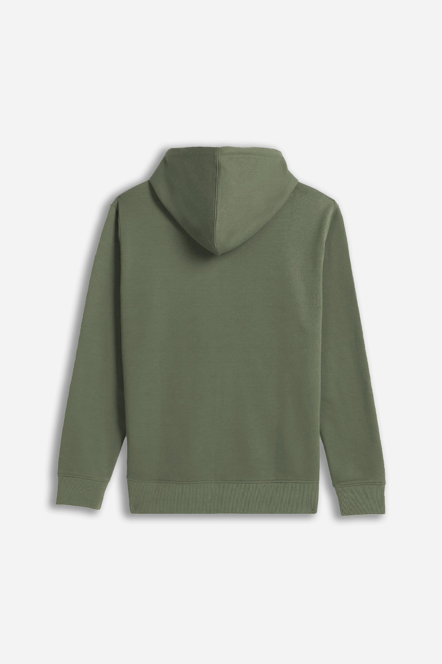 FELPA FULL ZIP CON CAPPUCCIO BASIC VERDE MILITARE