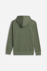 FELPA FULL ZIP CON CAPPUCCIO BASIC VERDE MILITARE