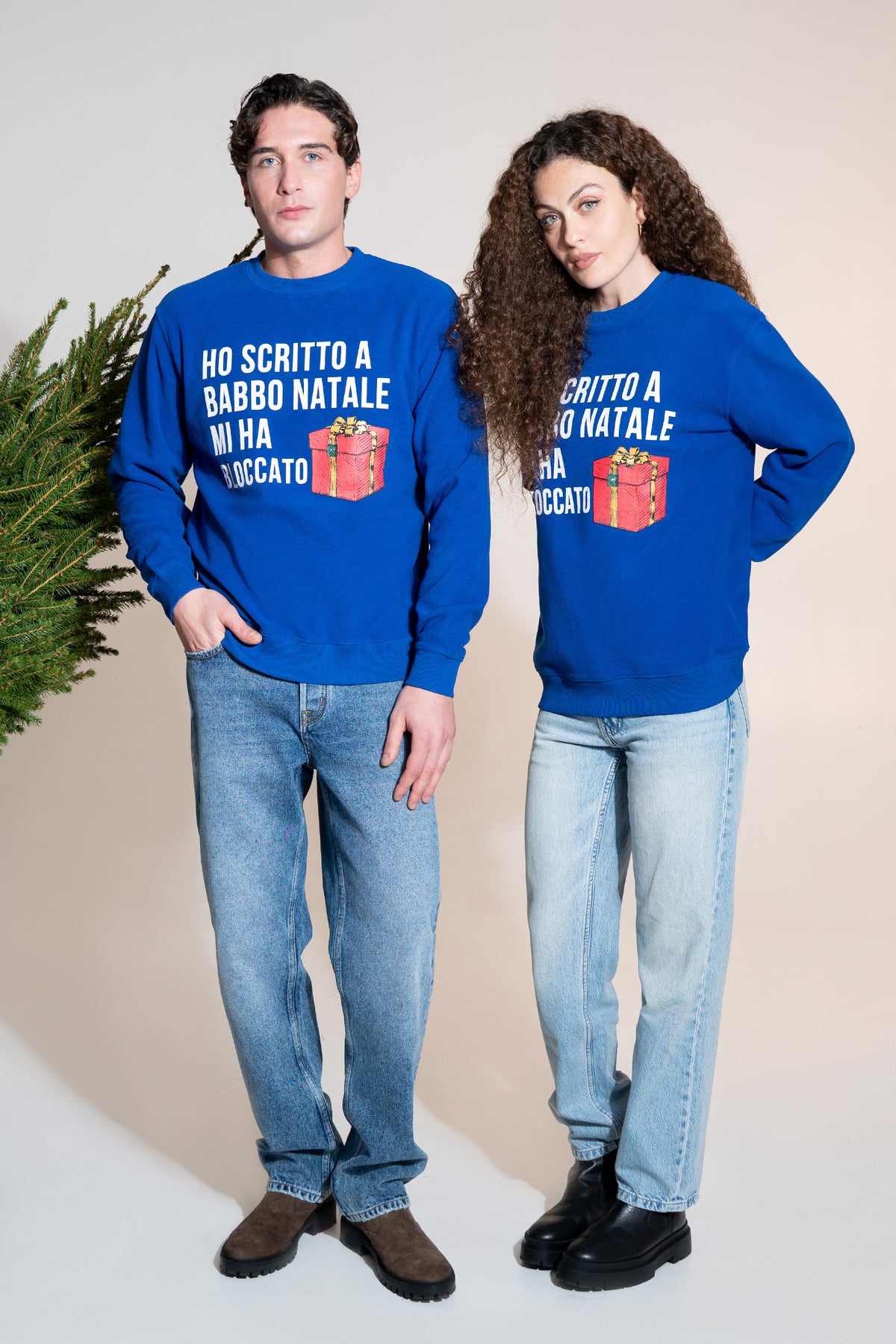 FELPA NATALIZIA IN PILE BLUETTE