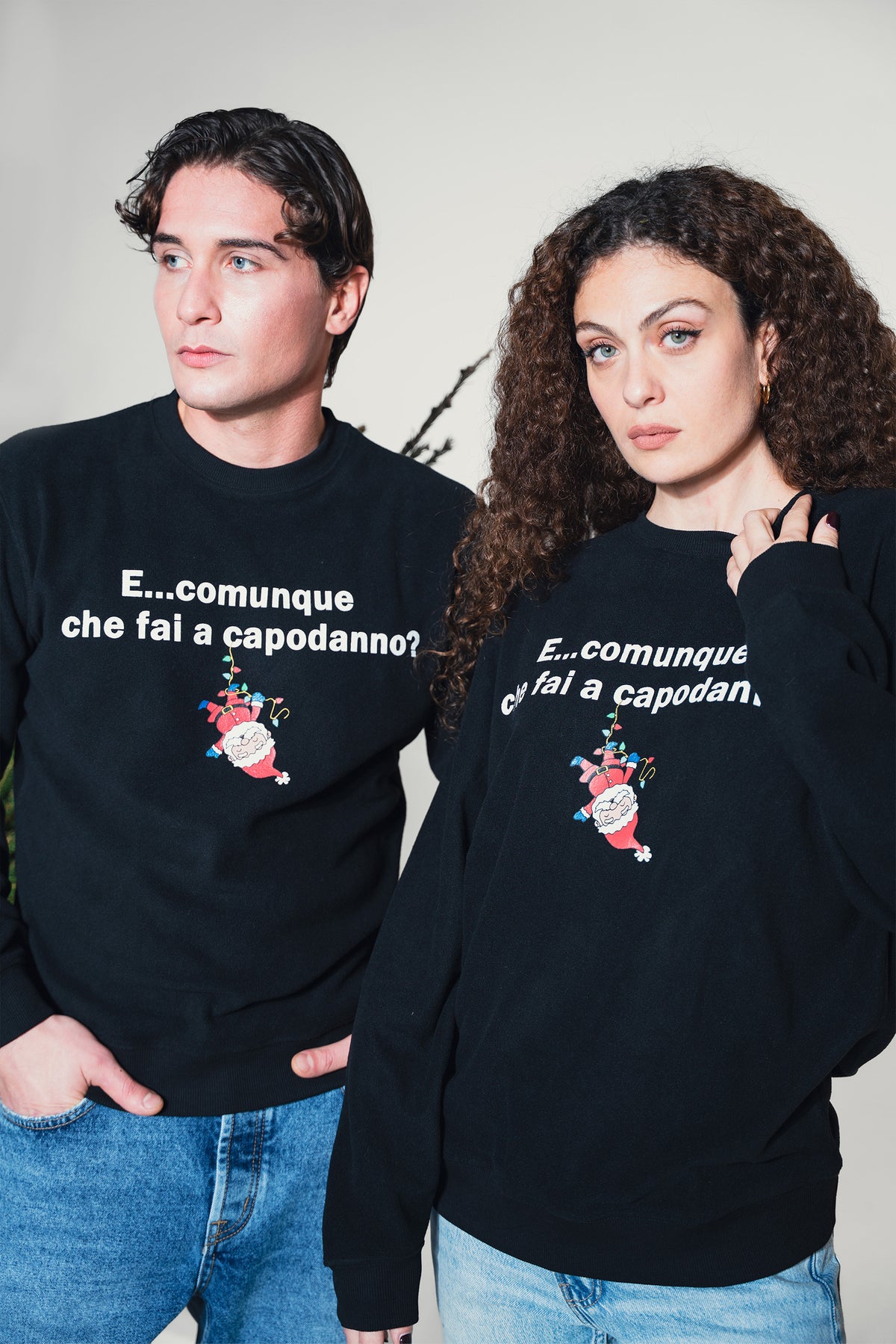 FELPA NATALIZIA IN PILE F NERO