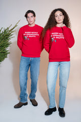 FELPA NATALIZIA IN PILE ROSSO