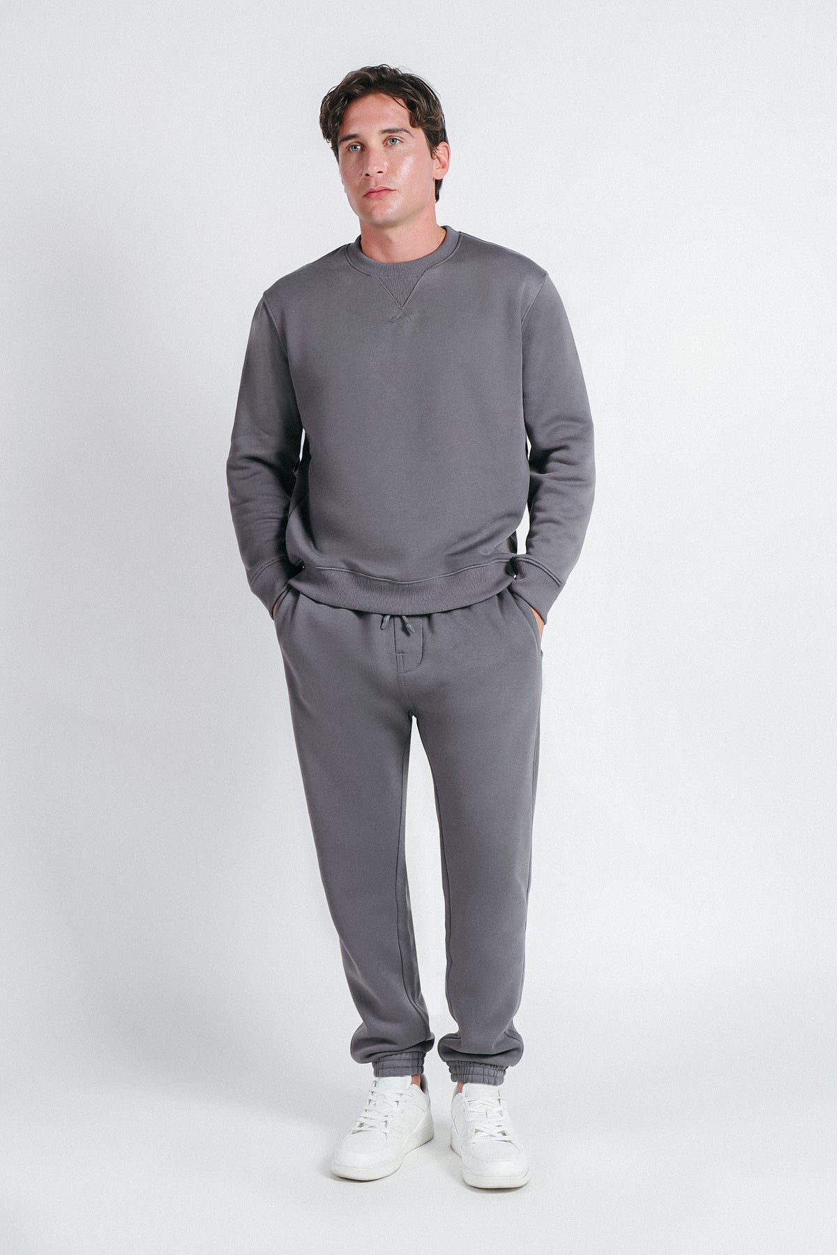 PANTALONE JOGGER DA TUTA GRIGIO SCURO