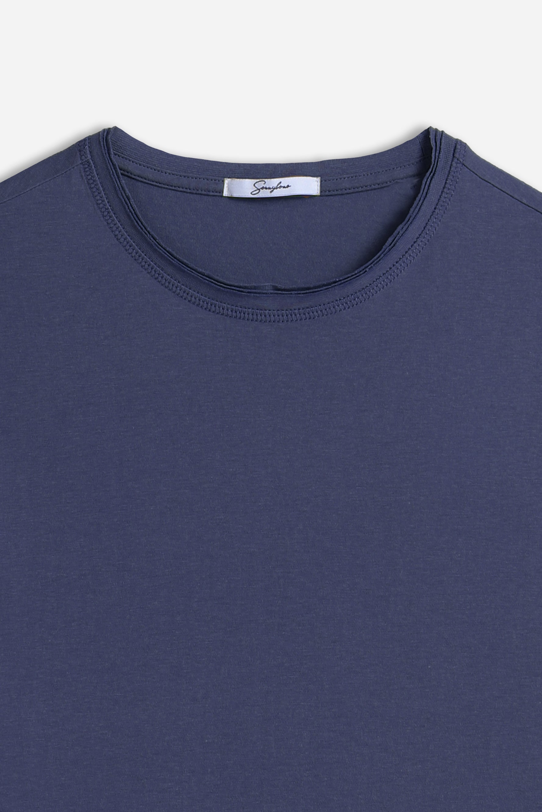 T-SHIRT GIROCOLLO BASIC INDACO