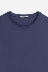 T-SHIRT GIROCOLLO BASIC INDACO