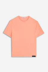 T-SHIRT GIROCOLLO BASIC SALMONE