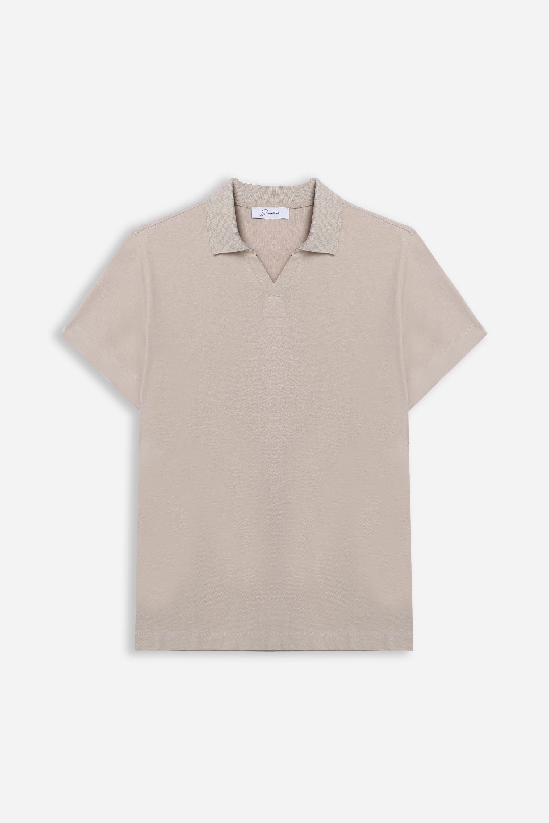POLO COLLO DERBY IN COSTINA BEIGE - Sonnybono