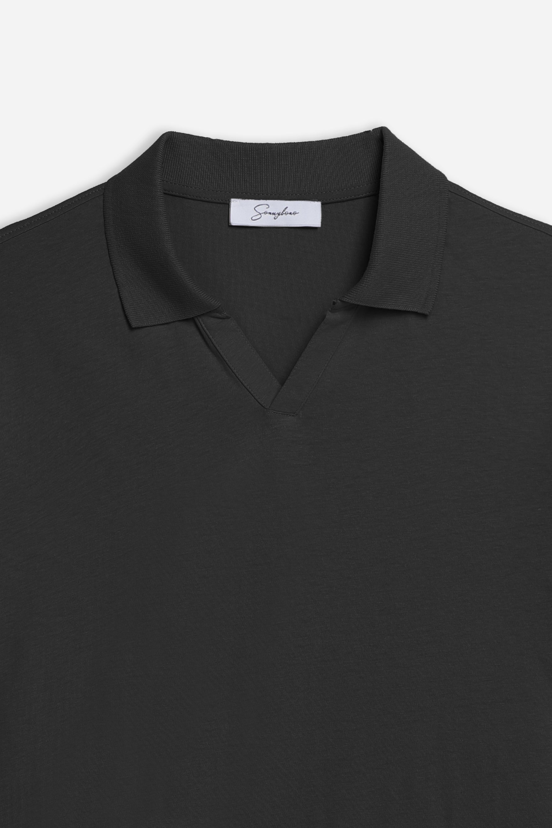 POLO COLLO DERBY IN COSTINA NERO - Sonnybono