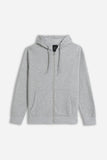 FELPA FULL ZIP CON CAPPUCCIO BASIC GRIGIO CHIARO - Sonnybono