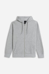 FELPA FULL ZIP CON CAPPUCCIO BASIC CHIARO CHIARO